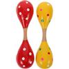 Toyvian 2 strumenti musicali per bambini in legno, maracas, giocattoli a due teste per neonati, strumenti a percussione manuale per allenare il ritmo e la sensibilità uditiva, resistenti e leggeri.