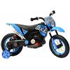 FP-TECH - MOTO ELETTRICA PER BAMBINI MOTOCICLETTA 2 POSTI CON USB MP3 LED SOSPENSIONI E RUOTE IN GOMMA AD ARIA (Blu)