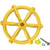 Folpus Ruota Nave Pirata Accessorio Parco Giochi Volante Timone Palestra Funzione Interattiva Stimolante Adatta a Uso Esterno Casa Sull'Albero Palestra Bambi, Giallo