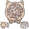 KIEYIQE Puzzle in legno a forma di gatto color Morandi da 135 pezzi, incorniciato da adorabili contorni di gatti, giocattoli in legno per alleviare lo stress e pensare per gli amanti (Morandi Color)