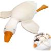 NTHFECG Generisch Enorme Gans - Cuscino da lancio di cigno bianco, peluche a forma di oca morbida, per bambini e ragazze, 130 cm