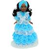 FOLK Bambola Mari's mulatta Yemaya Vidal Rosse Dolls Original 41 cm. collezione Abito religioso santera. Realizzato in Spagna Artigianato