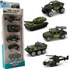PERSELOSO Set 5 Pezzi Mini Veicoli Militari in Lega Carro Armato Giocattolo Fuoristrada per Ragazzo Ragazza Portatile da Collezione e Gioco