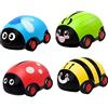 ibasenice 4 Veicoli Retrocarica Forma Coccinella Giocattoli Educativi Sicuri e Leggeri per Batterie Facili da Usare e Trasportare Colore Casuale