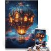LKSDCBOT Puzzle da 1000 pezzi per adulti Mongolfiera Fatto di legno，Adatto a partire dai 14 anni Interazione genitore-figlio apprendimento educativo regalo。misurare：50x75cm/19.68x29.52pollice