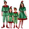 Generic Costume Elfo Natale Famiglia in VellutoPremium - Vestito Elfo Bambina e Bambino, Donna e Uomo - Set Cosplay Natalizio di Lusso, Tessuto Morbido e Caldo, Design Esclusivo per (A03-Dark Green, 150)