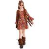 Generico Costume Hippie Bambina, vestito hippie bambina Abito Anni 70 Carnevale Bambine