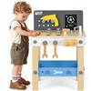 COSTWAY Banco Lavoro Bambini con Set di Attrezzi, Banco da Gioco in Legno con Lavagna e Strumenti da Lavoro, Piano di Lavoro con Trapano, Martello e Chiavi, 51 x 28 x 72 cm, per Bambini 3 + Anni