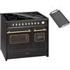 GURARI GCH E 912 DF BL r + piastra in vetro ceramica 90 cm nero Range Cooker elettrico doppio forno