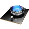 KRAFFS Piano Cottura A Gas, Piano Cottura A Gas A 1 Fuoco, Bruciatore Wok Con Anello Di Fuoco A 9 Camere Da 5,2 KW, Timer, Piano Cottura In Vetro Temperato Nero Con Protezione Spegnimento, Adatto For Cucine