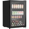METRO Professional Mini Frigo per Bevande GSC2125B Con Porta in Vetro, 220-240V, 3 Ripiani Regolabili, Frigo Bar Silenzioso con Serratura, Frigo Da Ufficio, Bar, Gastronomia (Nero, 118 L)