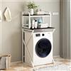 Nordivo Piano 3 Lavatrice Scaffale,Tamburo Lavastoviglie Ripiano Di Stoccaggio,Mobile Sopra Lavatrice,Colonna Lavatrice Asciugatrice,Per Bagno, Lavanderia(White/black,150cm/59.5in)