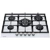 Millar GH7051TW - Piano cottura in vetro temprato con 5 fornelli a gas, bianco, 70 cm
