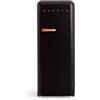 CREATE / RETRO FRIDGE 150 TERRACOTA/Frigorifero nero con maniglia terracotta e congelatore 281L / 102W, 150cm, 3 ripiani, regolatore di temperatura, portabottiglie, 60x60x150cm