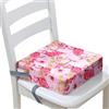 Surwin Rialzo da Sedia per Bambini, Rialzo Sedia Bambini Cuscino Rialzo Cuscino per Sedia Seggiolino Regolabile con 2 Cinghie per Sedia da Pranzo -Fenicottero 3D (Giglio,32x32x8cm)