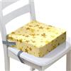 Surwin Rialzo da Sedia per Bambini, Rialzo Sedia Bambini Cuscino Rialzo Cuscino per Sedia Seggiolino Regolabile Smontabile con 2 Cinghie per Sedia da Pranzo -Stella (Oro,32x32x8cm)