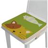 FANSU Cuscino Rialzo da Sedia per Bambini, Fansu Comodo e Facile da Pulire Smontabile Regolabile Cuscino Alzasedia per Seggioloni Cuscino Seduta per Sedia da Giardino (Gatto,40x40x5cm)