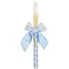 Borda y más Candela per battesimo personalizzata - Candela battesimale con nome e data - Candela per il battesimo decorata - Modello Paris - Celeste - Nenel