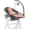 hauck Alpha Bouncer Deluxe, Grigio - Sdraietta Neonato con Arco Giochi, Schienale Regolabile e Base Dondolo per Seggioloni Alpha+ e Beta+ - con Cintura a 3 Punti e Riduttore di Seduta
