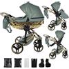 Junama Passeggino Diamond Heart 2in1 3in1 4in1 (03 - verde e oro, 2in1 con adattatori)