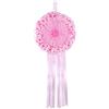 baby idea Babysanity - Fiocco Nascita Bimba Grande Coccarda Nascita in Tulle Perfetta per Interno ed Esterno Dimensioni 155x65 Nastri Compresi (Fiocco Nascita Rosa Grande)
