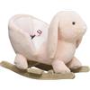 HOMCOM Cavallo a Dondolo a Forma di Coniglio con Suoni, Cavalluccio a Dondolo per Bambini 18-36 Mesi Interattivo, Rosa, 60x33x50cm