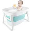HUOLE Vaschetta bagnetto neonato pieghevole Vaschetta Bagnetto Neonato Pieghevole,Antiscivolo| ergonomico & salvaspazio | robusto PP & TPE | vasca da bagno bambini, bagnetto neonati-72 * 51 * 42 cm-blu