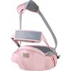 SONARIN Multifunzionale Traspirante Hipseat Marsupio,Ergonomico Marsupio Neonati Supporto del Sedile Portantina Bebè Seggiolino con Cintura di Sicurezza & Tracolla per 3-36 Mesi(Rosa)