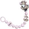 BABY J ART Catenella Portaciuccio in Silicone Personalizzata con Nome - Modello Bubble Charm - Clip Sicura - Idea Regalo Nascita - Coniglietta - Ultra leggera