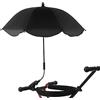 JUOPZKENN Parasole universale per passeggino, protezione UV, con morsetto, regolabile a 360 gradi, per sedie da spiaggia, impermeabile, portatile, per passeggini, carrelli da golf e sedie a rotelle (nero)