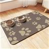 Mateju Tappetino Cibo Cane Gatto, Stampa Zampa Tappetino Ciotola per Cani e Gatti in Diatomite, Impermeabile e Antiscivolo per l'alimentazione degli animali domestici (Caffè,60x90cm)