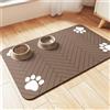 Hearda Tappetino Ciotola Cane Assorbente, Tappetino per Cane Cibo Tappetini Sottociotola per Cani Tappetino Antiscivolo Ciotole Gatto Tappetino sotto Ciotola Cani (40x60cm,Colore caffè D)