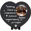 Umitive Lapide Personalizzata per Animali Domestici - Targa Commemorativa Quadrata con Foto e Nome - Regalo per la Perdita di Un Cane - Decorazione per Cimitero per Animali (Style J)