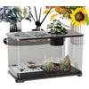 Generic Acquario per pesci, grande kit per acquario, 40 x 21 x 21 cm, area di riposo per tartarughe, contenitore da scrivania moderno per piante acquatiche gamberetti Betta, decorazione per la casa, bianco