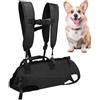 Ghjkldha Zaino da trekking per cani, imbracatura orizzontale per cani, 34 x 19 x 5 cm, borsa da viaggio multifunzionale indossabile, borsa da sella per escursionismo, ciclismo, motociclismo, colore nero
