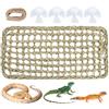 Generico Amaca Lucertola - Triangolare 27x20x20 cm, Tappetino di Fieno Naturale, Accessorio per Arrampicata per Rettili con Forti Ventose | Amaca Habitat per rettili per Luce per gechi, Rane, e