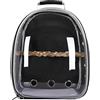 HEEPDD Trasportino Pappagalli Trasparente Capsula Spaziale, Borsa da Viaggio Gabbia Portatile Traspirante Uccelli Nero, Dimensioni 33x24x22cm Cinghia Spalla Regolabile, per Calopsite Parrocchetto