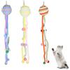 DONGKER Giocattolo Palline di Lana per Gatti, 3 Pezzi Giocattoli Palla Interattivi per Gatto, Gioco di Peluche da Appendere alla Porta per Gatti, per Gattino Esercizi di Inseguimento