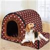 qing yun Cuccia per cani di taglia grande, lussuosa, calda, con cuscino, XL, XXL, per interni, per cani, gatti, igloo, per interni ed esterni, lavabile (XL, 75 x 57 x 55 cm, G)