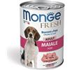 Generico MONGE Cane Fresh Bocconi in Paté con Maiale - Adult | alimento umido in paté e bocconi per cani adulti di tutte le taglie, senza coloranti e conservanti, Made in Italy, 12 confezioni da 400 grammi.
