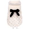 Muodu - Cappotto invernale elegante ed esclusivo con fiocco per animali domestici, gatti e cani piccoli come Chihuahua