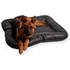 4L Textil ELLA Cuccia per Cani in Ecopelle XL Materasso Lettino Grande con Cuscino (M - 90x70 cm, Nero)