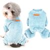 Ranphy Pigiama per Animali Domestici per Cani di Piccola Taglia Ragazzi e Pullover PJS Cappotto Caldo Freddo Morbido Pile 4 gambe Vestiti per Cucciolo Gatto Tuta Elastica Autunno Inverno, blu, XL