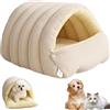 Generic Letto per Gatti Cozy Monster, Tana per Animali da Interni, Casa Tenda Morbida e Calda per Gatti con Cuscino Rimovibile e Lavabile per Gatti e Cani di Piccola Taglia (Beige, L)
