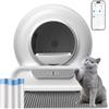 GESEILAY Lettiera Gatto Autopulente, Lettiera Automatica per Gatti, Capacità 65 Litri + 9 Litri, Rimozione Efficiente Degli Odori Sgradevoli, Controllo app, Lettiera Gatto Automatica Più Gatti