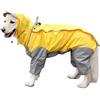 VICTORIE Impermeabile per Cani Poncho Antipioggia Neve Vestiti Mantellina Cappuccio Riflettente Regolabile per Piccolo Medie e Grandi Cani Animali Giallo 5XL