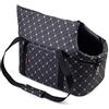 BOUTIQUE ZOO Borsa per cani, per cuccioli, colore nero, motivo: zampe, S fino a 5 kg, borsa per cani di piccola e media taglia, cuccioli, gatti