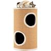 SOARS Tiragraffi per Gatti a Torre 60 cm, 3 Piani con 2 Grotte, Cuccia Albero per Gatti con Superficie Tiragraffi in Sisal, Tubo Stabile da Interno Ø36, Arancione