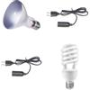 NATURAVIVA BASSANO Kit Lampada UVB per RETTILI E Tartarughe+ Lampada RISCALDANTE Spot + 2 PORTALAMPADA COMPLATI (con Lampada UVB 26w 5%)