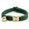 Generico Collare di gatto in velluto artificiale morbido personalizzato, Tag personalizzato del gatto, Collare del gatto inciso laser del bottone del metallo, circonferenza del collo 16-32 cm(Verde pavone)